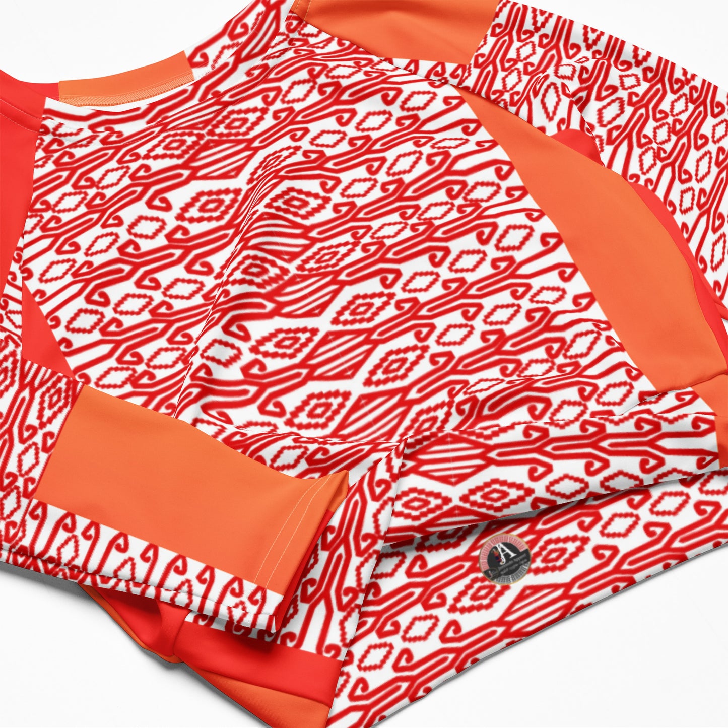 Recycled long-sleeve crop top