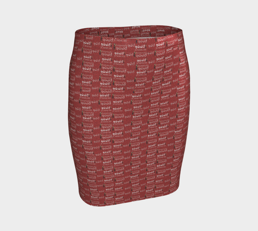 Gliter Red fitted skirt