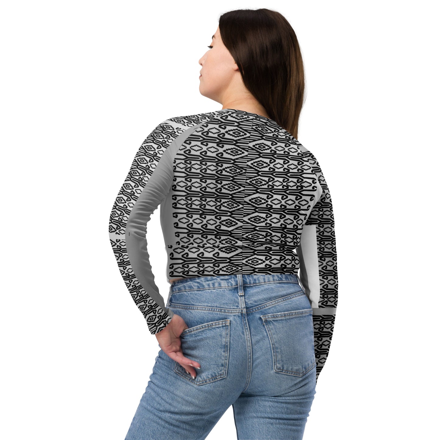 Recycled long-sleeve crop top